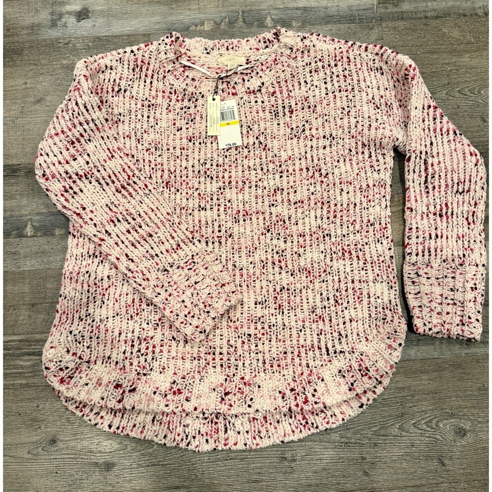 Cupio Women's Knit Sweater Size M Pullover Knitted Scoop Neck‎ Relaxed Fit NWT